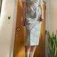 Vintage 70s Pastel Puff Sleeve Maxi Dress (XXS/XS)