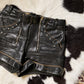 RARE Vintage Double Zipper German Style Leather Shorts (S)