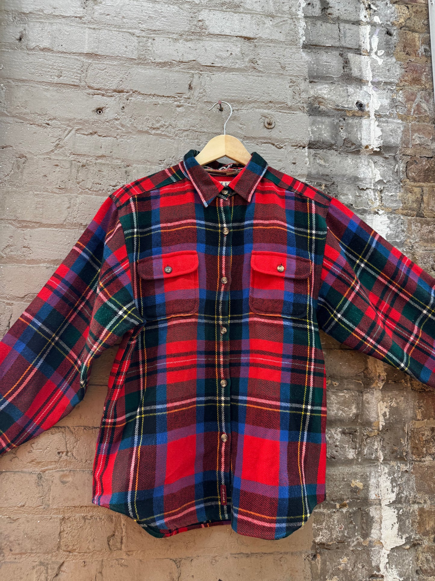 Vintage 90s Chunky Plaid Flannel Button Down (M)