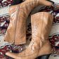 90's Embroidered Mid Calf Heeled Boots (W9.5)