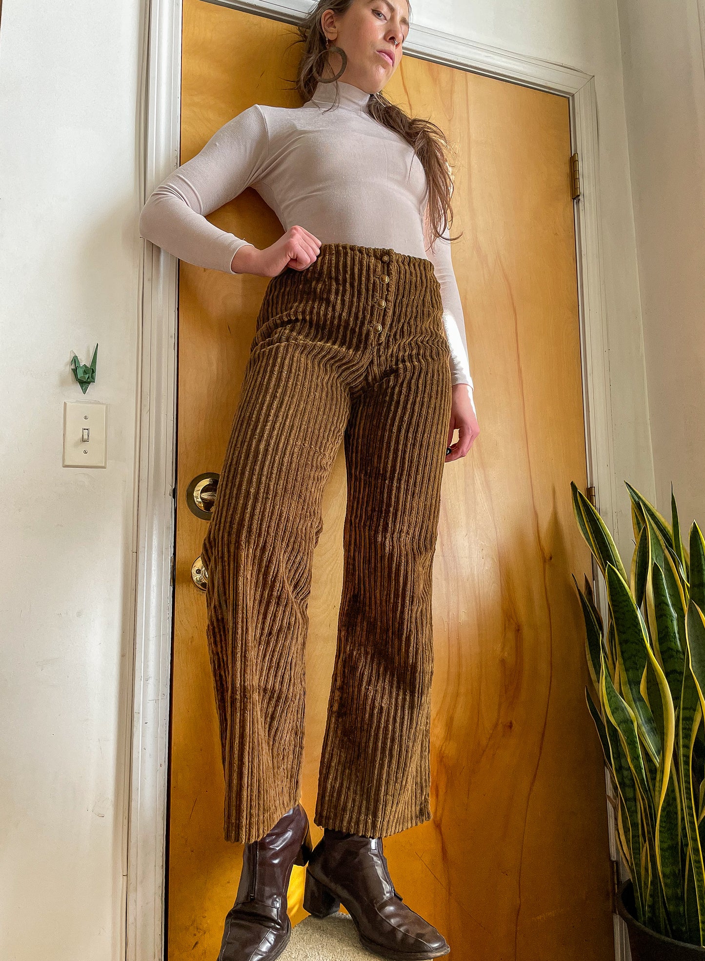 Late 60s Wide Wale Corduroy Kick Flares (26-27”W)