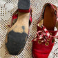 60’s Mod Patent Leather Red Slingback Loafers (W7)
