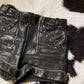 RARE Vintage Double Zipper German Style Leather Shorts (S)