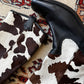 Vintage 90s Cow Print Pony Hair Knee High Boots (9)