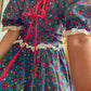 Vintage Puff Sleeve Floral Dirndl Mini Dress (S-L)