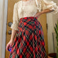 Early 80’s Pleated Tartan Plaid Midi Skirt (28-29”W)