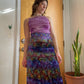 90s Crushed Velvet Iridescent Maxi Skirt (S)