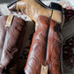 Vintage Two Toned Leather Embroidered Cowboy Boots (W9/M7.5)