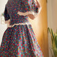 Vintage Puff Sleeve Floral Dirndl Mini Dress (S-L)